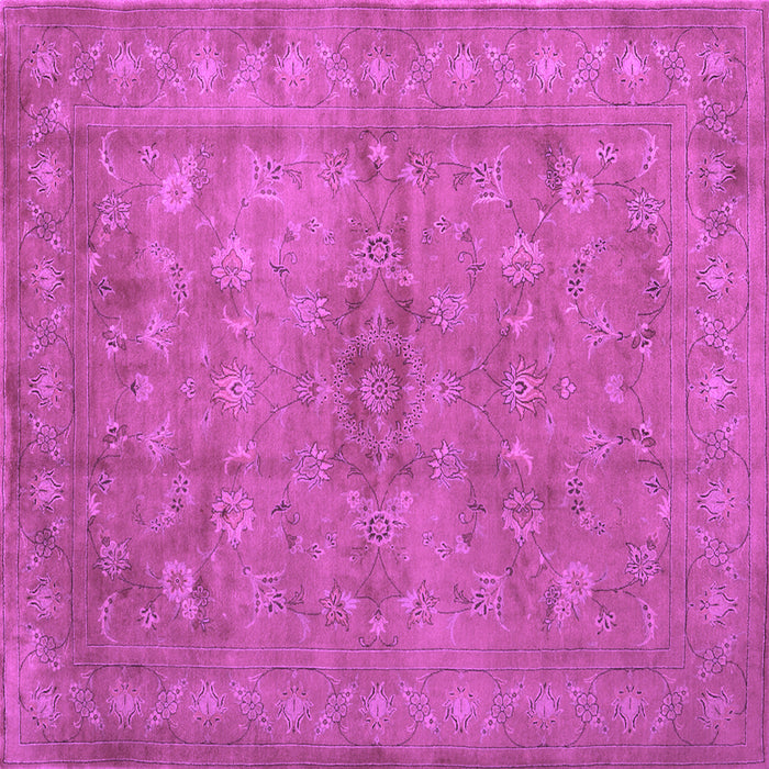 Square Machine Washable Abstract Purple Contemporary Area Rugs, wshcon1359pur