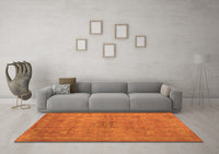 Machine Washable Abstract Orange Contemporary Rug, wshcon1359org