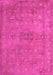 Machine Washable Abstract Pink Contemporary Rug, wshcon1359pnk