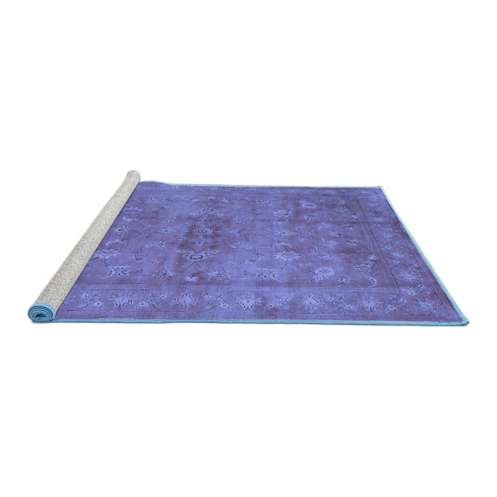 Sideview of Machine Washable Abstract Blue Contemporary Rug, wshcon1359blu
