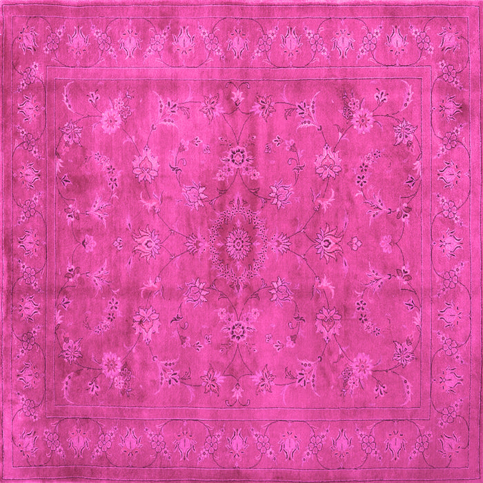 Square Abstract Pink Contemporary Rug, con1359pnk