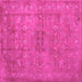 Square Abstract Pink Contemporary Rug, con1359pnk