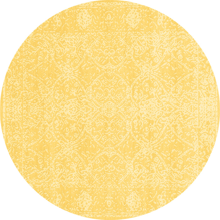 Round Machine Washable Abstract Brown Contemporary Rug, wshcon135brn