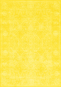 Abstract Yellow Contemporary Rug, con135yw