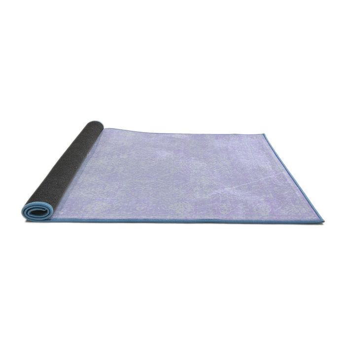 Sideview of Abstract Blue Contemporary Rug, con135blu