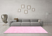 Machine Washable Abstract Pink Contemporary Rug in a Living Room, wshcon135pnk