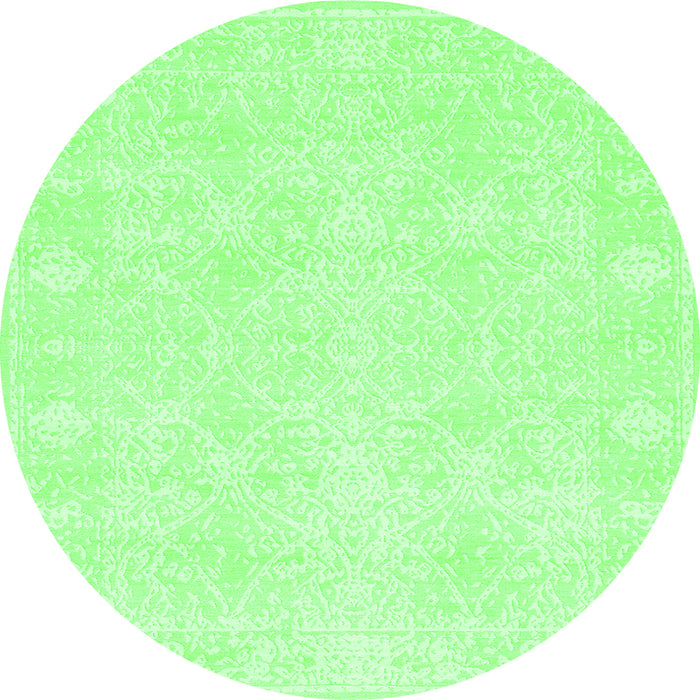 Square Abstract Green Contemporary Rug, con135grn