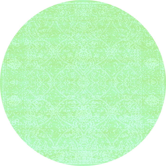 Round Abstract Light Blue Contemporary Rug, con135lblu
