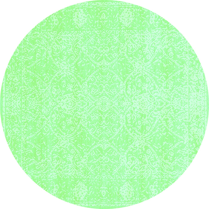 Round Abstract Turquoise Contemporary Rug, con135turq