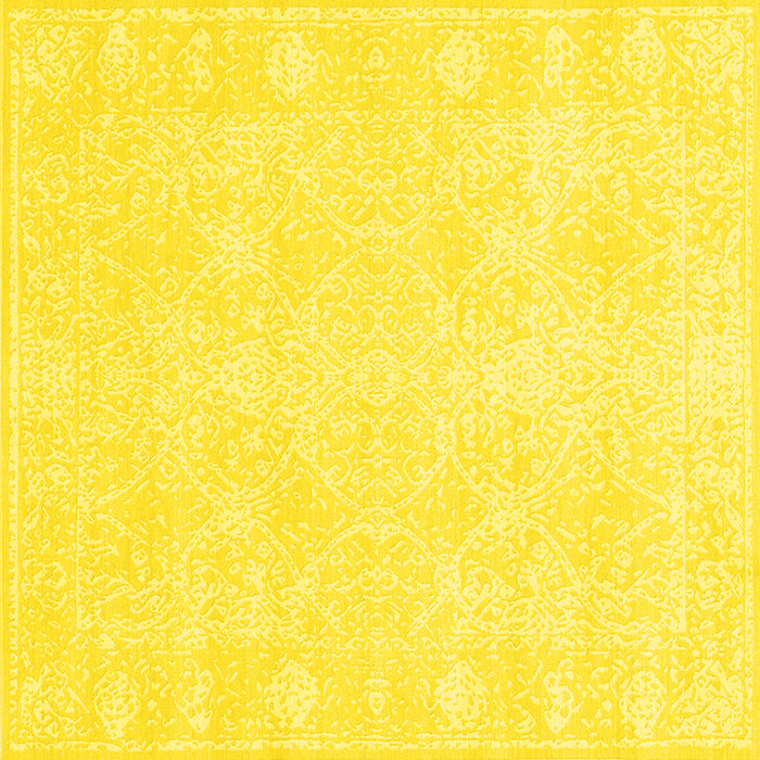 Square Abstract Yellow Contemporary Rug, con135yw