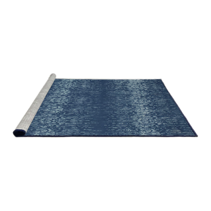 Serging Thickness of Machine Washable Contemporary Blue Rug, wshcon136