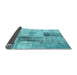 Sideview of Patchwork Light Blue Transitional Rug, con1360lblu