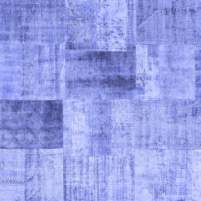 Square Patchwork Blue Transitional Rug, con1360blu