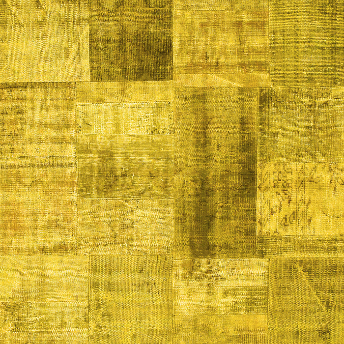 Patchwork Yellow Transitional Rug, con1360yw