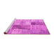 Sideview of Machine Washable Patchwork Pink Transitional Rug, wshcon1360pnk