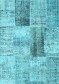 Patchwork Light Blue Transitional Rug, con1360lblu