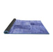 Sideview of Patchwork Blue Transitional Rug, con1360blu