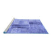 Sideview of Machine Washable Patchwork Blue Transitional Rug, wshcon1360blu