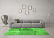 Machine Washable Patchwork Green Transitional Area Rugs in a Living Room,, wshcon1361grn