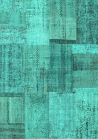 Patchwork Turquoise Transitional Rug, con1361turq