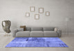 Machine Washable Patchwork Blue Transitional Rug in a Living Room, wshcon1361blu