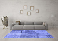 Machine Washable Patchwork Blue Transitional Rug, wshcon1361blu