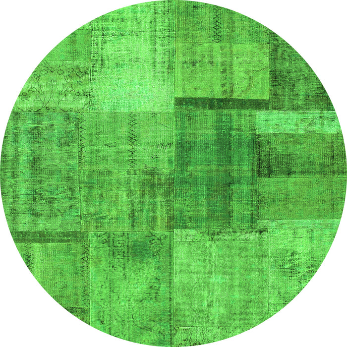 Square Patchwork Green Transitional Rug, con1361grn