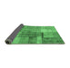 Sideview of Patchwork Emerald Green Transitional Rug, con1361emgrn