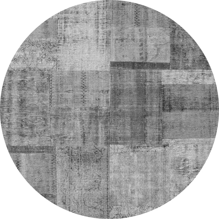 Machine Washable Patchwork Gray Transitional Rug, wshcon1361gry