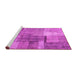 Sideview of Machine Washable Patchwork Pink Transitional Rug, wshcon1361pnk