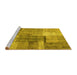 Sideview of Machine Washable Patchwork Yellow Transitional Rug, wshcon1361yw