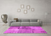 Machine Washable Patchwork Pink Transitional Rug in a Living Room, wshcon1361pnk