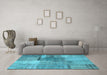 Machine Washable Patchwork Light Blue Transitional Rug in a Living Room, wshcon1361lblu