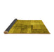 Sideview of Patchwork Yellow Transitional Rug, con1361yw