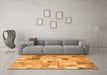 Machine Washable Patchwork Orange Transitional Area Rugs in a Living Room, wshcon1362org