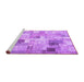 Sideview of Machine Washable Patchwork Purple Transitional Area Rugs, wshcon1362pur