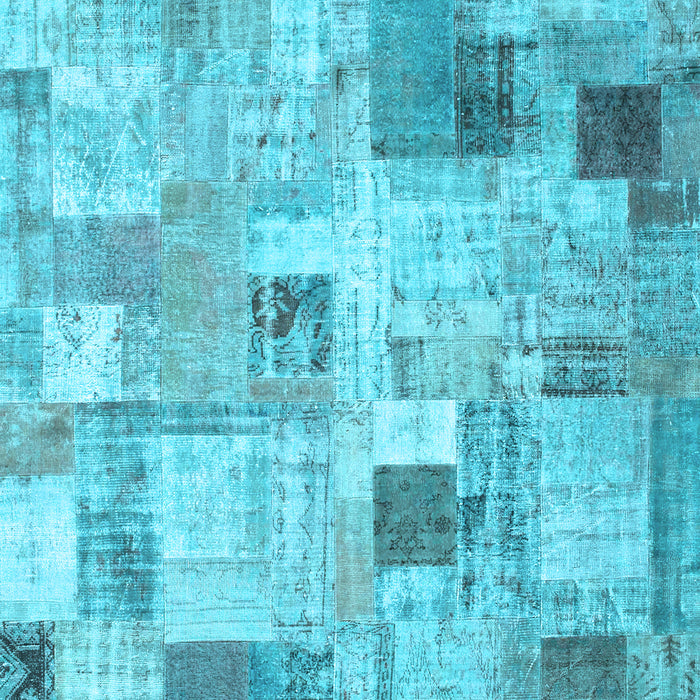 Patchwork Light Blue Transitional Rug, con1362lblu