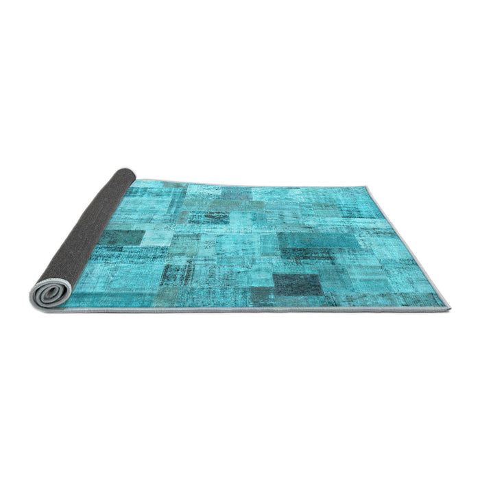 Sideview of Patchwork Light Blue Transitional Rug, con1362lblu