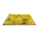 Sideview of Machine Washable Patchwork Yellow Transitional Rug, wshcon1362yw