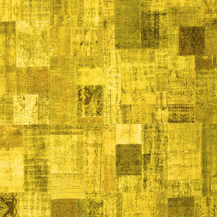 Patchwork Yellow Transitional Rug, con1362yw