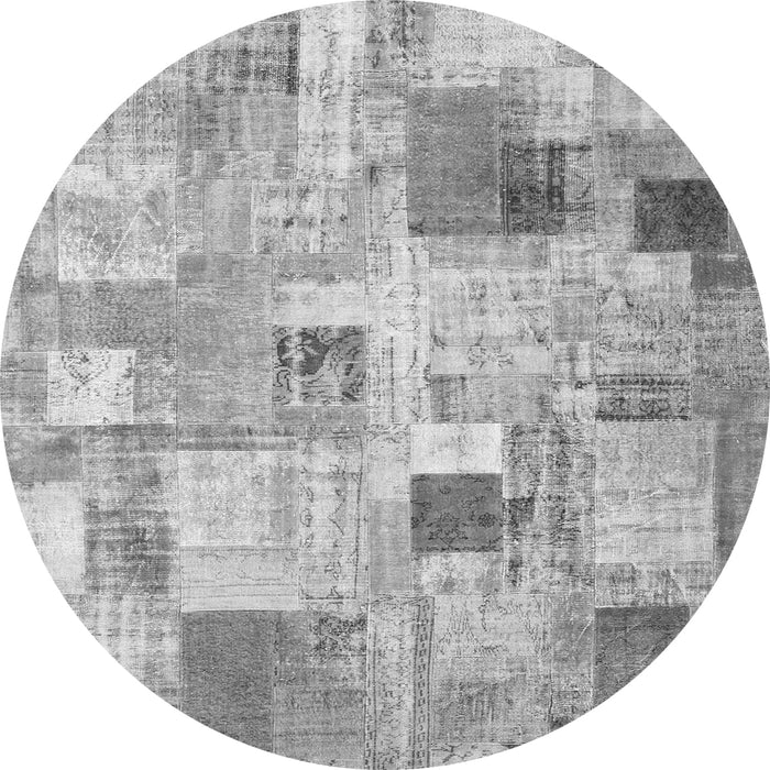 Machine Washable Patchwork Gray Transitional Rug, wshcon1362gry