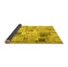 Sideview of Patchwork Yellow Transitional Rug, con1362yw