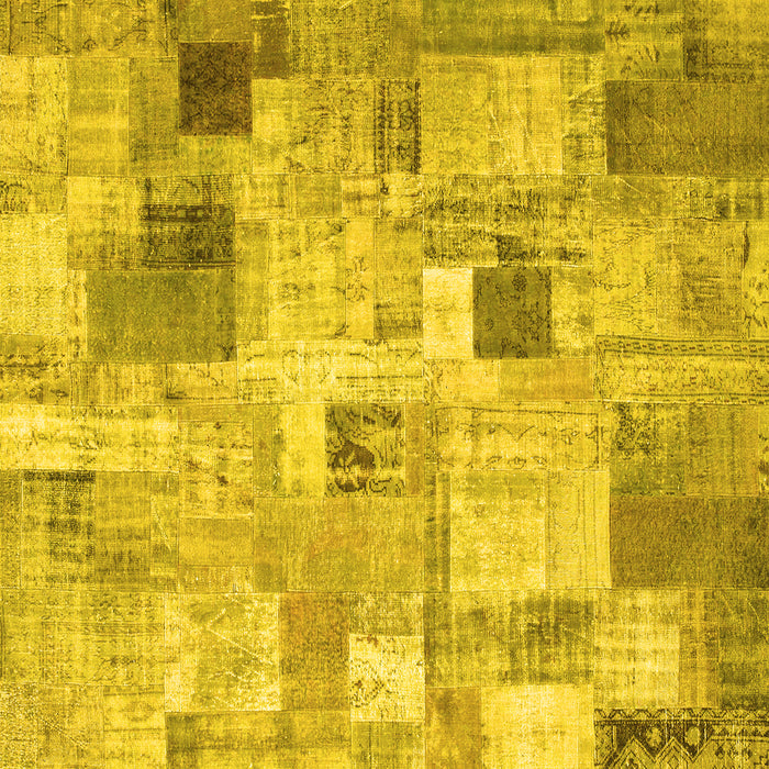 Square Patchwork Yellow Transitional Rug, con1362yw