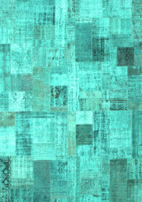 Patchwork Turquoise Transitional Rug, con1362turq