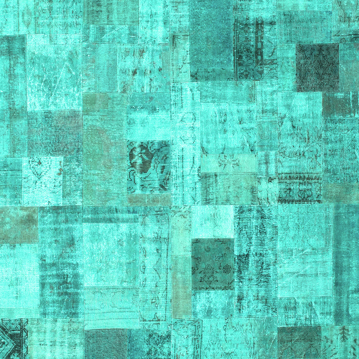 Patchwork Turquoise Transitional Rug, con1362turq