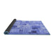 Sideview of Patchwork Blue Transitional Rug, con1362blu