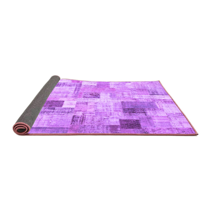 Sideview of Patchwork Purple Transitional Rug, con1362pur