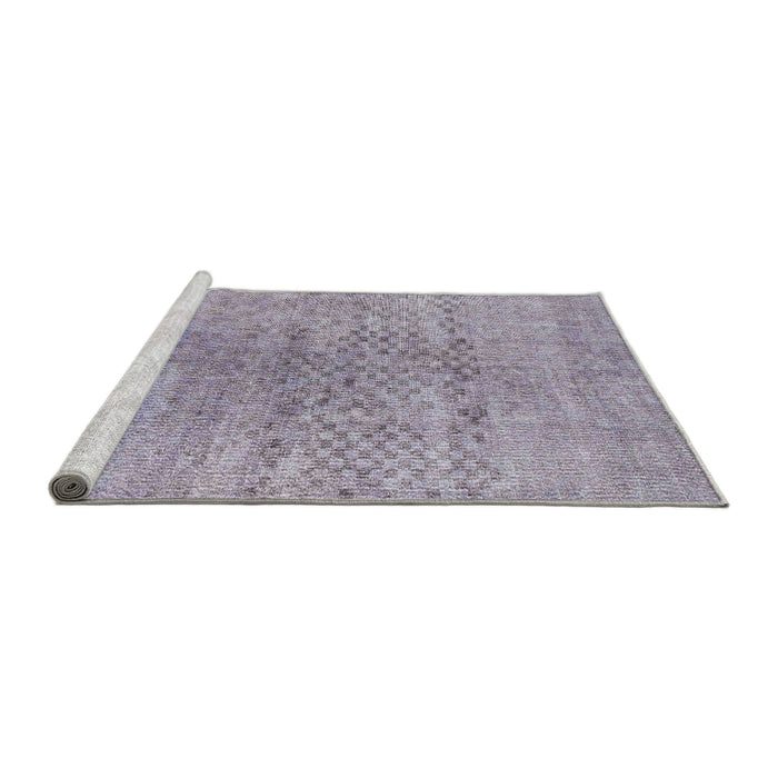Serging Thickness of Machine Washable Contemporary French Lilac Purple Rug, wshcon1363