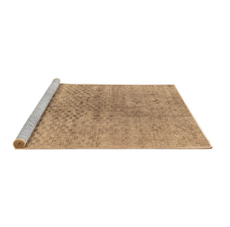 Sideview of Machine Washable Abstract Brown Contemporary Rug, wshcon1363brn