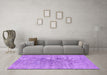 Machine Washable Abstract Purple Contemporary Area Rugs in a Living Room, wshcon1363pur